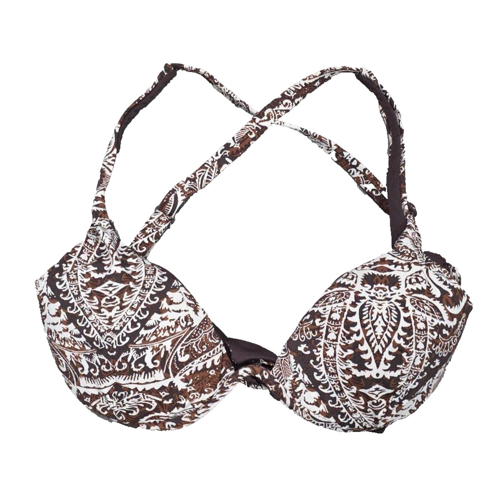 COBEY CALZEDONIA Halter Top Tie Back Bra multicolor brown A004024